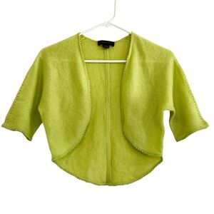 Cristopher Fischer Women's Lime Green 100% Cashmere Cardigan Size S